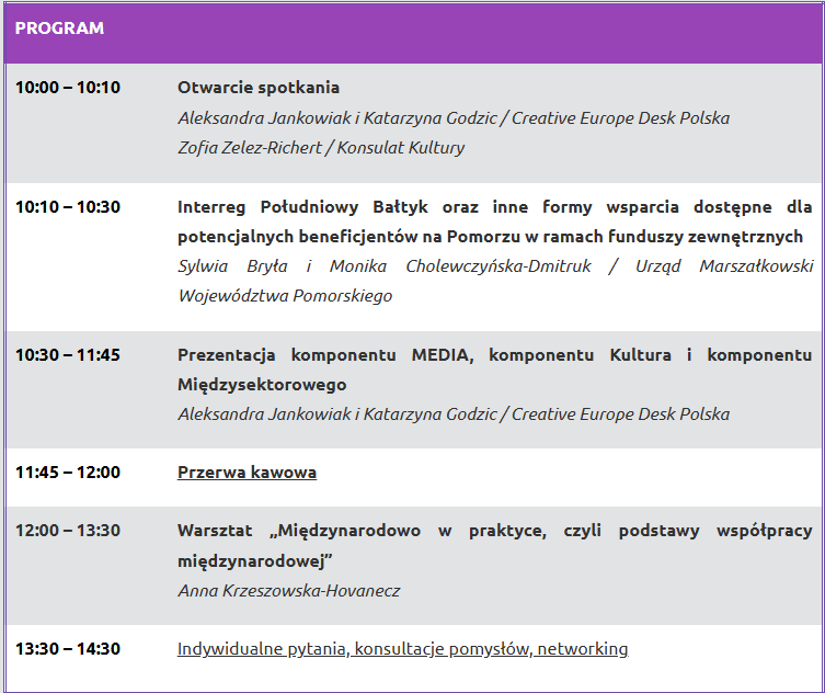Program wydarzenia